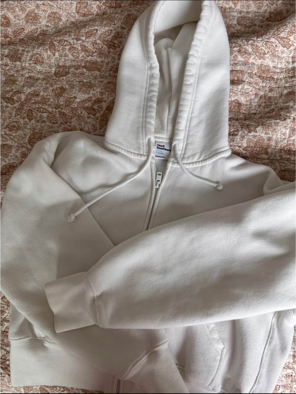 TNA -White Sweatfleece Zip Hoodie